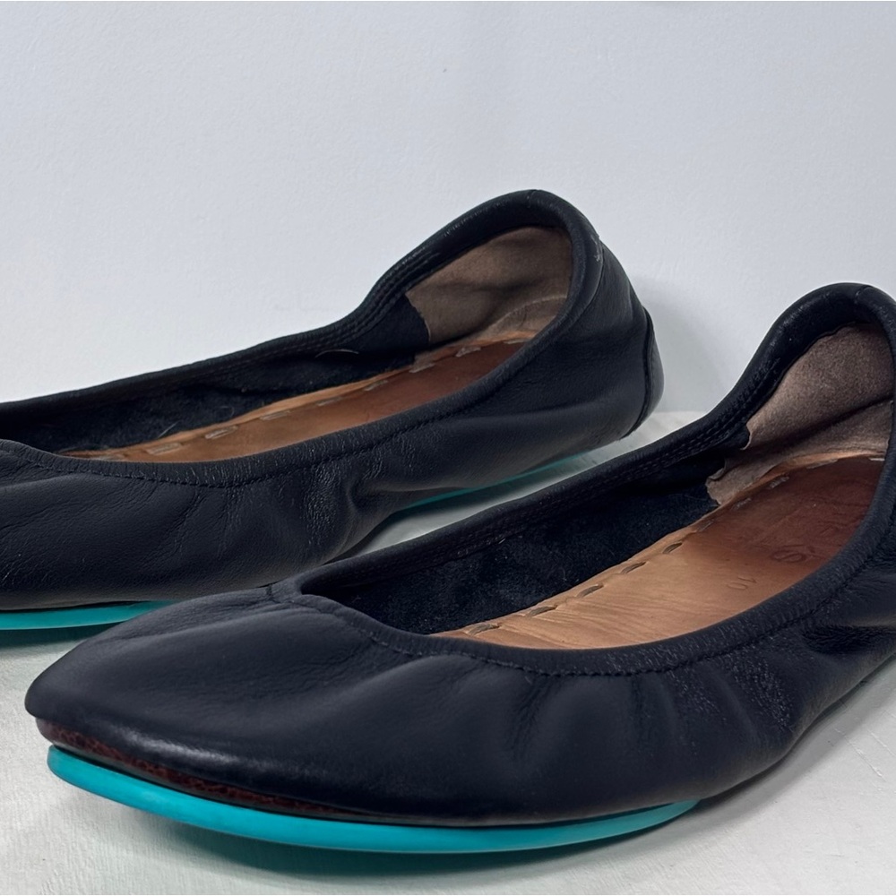 EUC Tieks By Gavrieli Women’s Matte Black Leather Flats Ballet Size 10 US